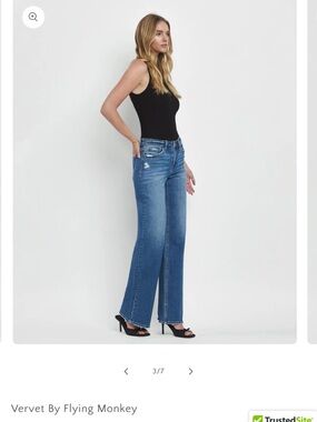 VERVET BY FLYING MONKEY Women's Mid Blue Wide Leg Flare Jeans~ nwt